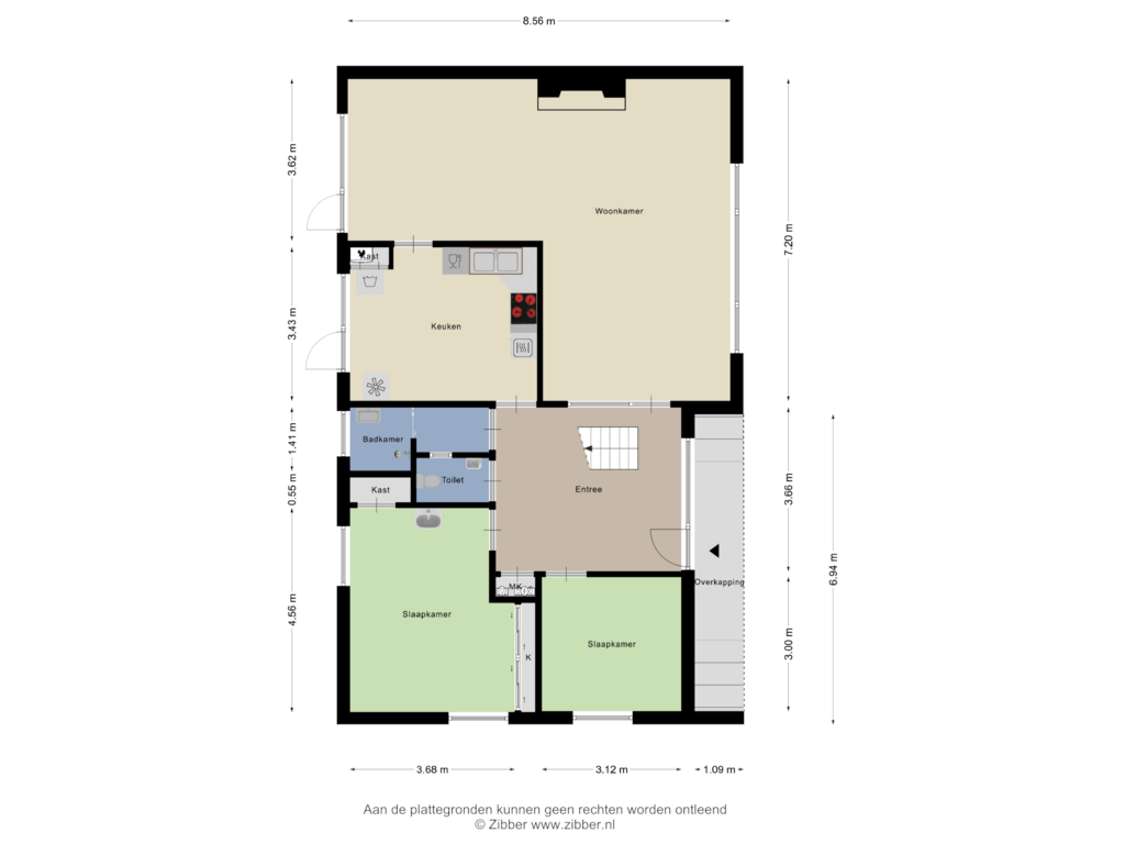 View floorplan of Begane Grond of Dijkerstraat 2