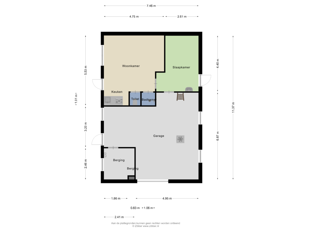 View floorplan of Gastenverblijf of Dijkerstraat 2