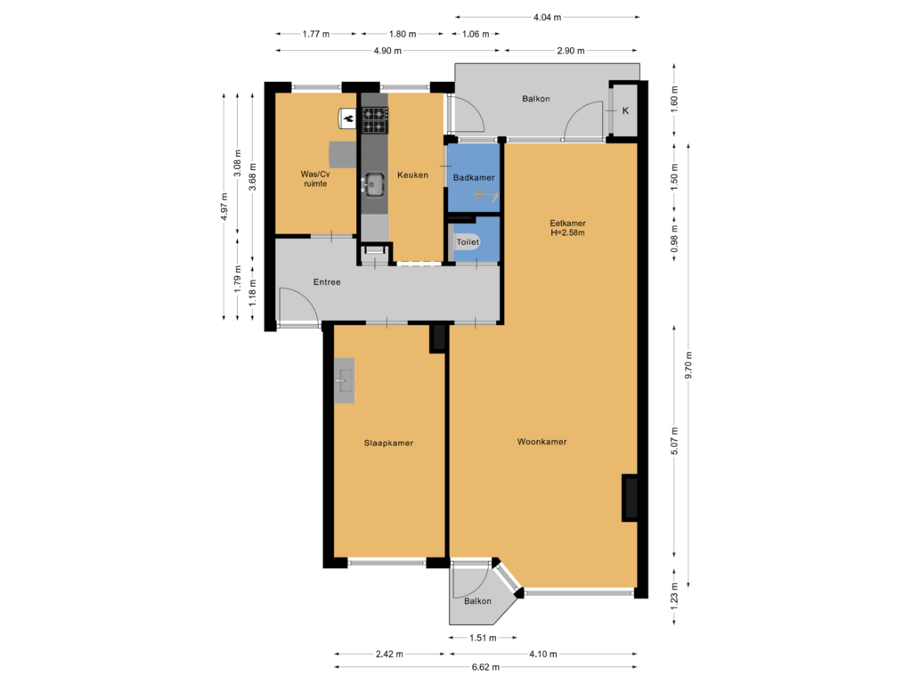 Bekijk plattegrond van Appartement van Karel Doormanlaan 59