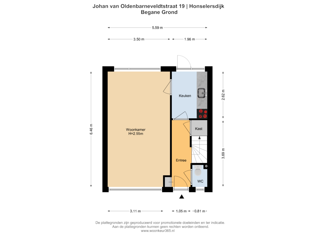 View floorplan of Begane Grond of Johan van Oldenbarneveldtstraat 19