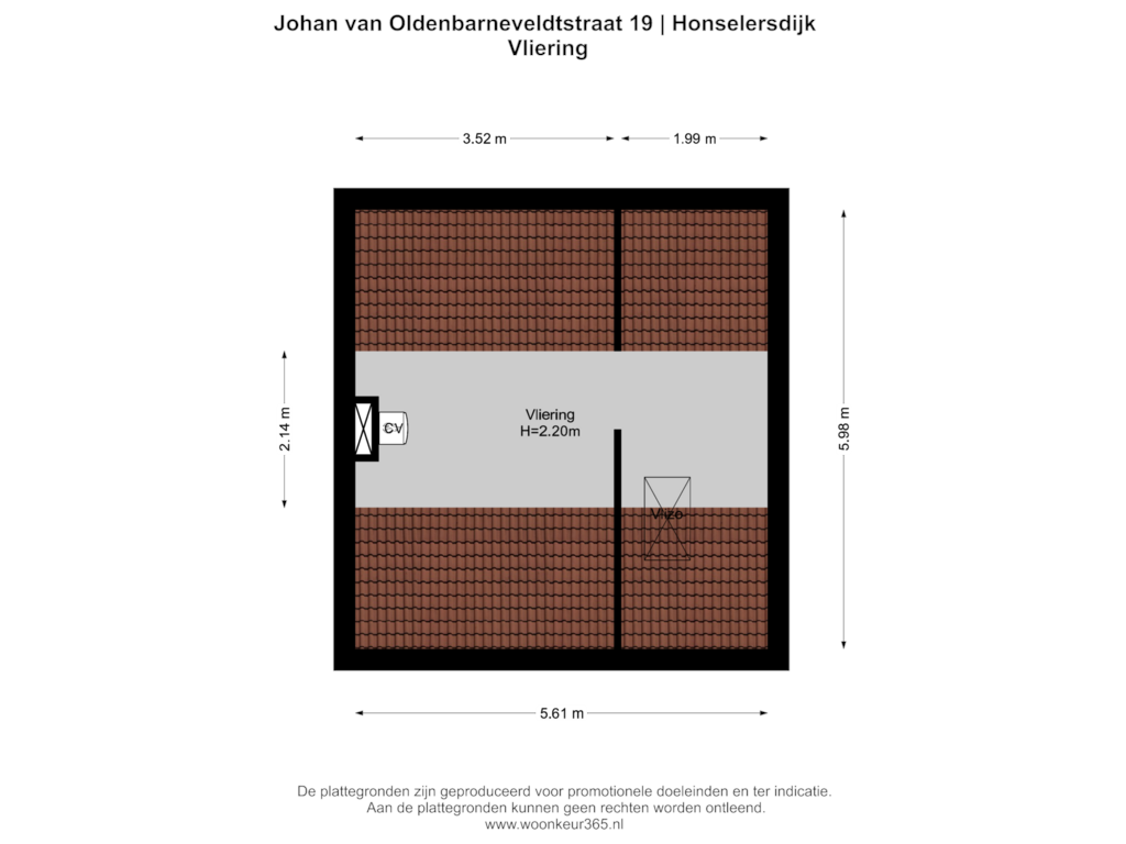 View floorplan of Vliering of Johan van Oldenbarneveldtstraat 19