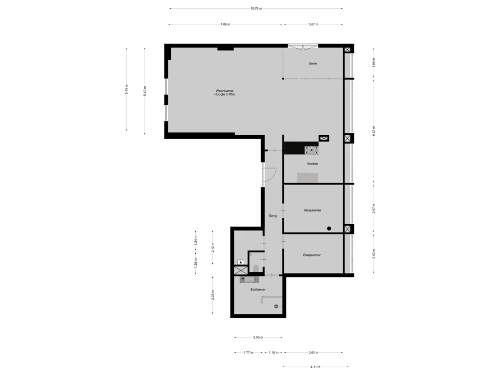 View floorplan of Appartement of Larenseweg 36-F