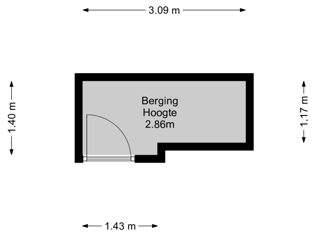 View floorplan of Berging of Larenseweg 36-F