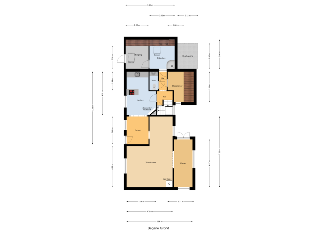 Bekijk plattegrond van Begane Grond van Kruislandsedijk 11