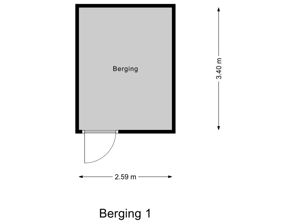 Bekijk plattegrond van Berging 1 van Kruislandsedijk 11