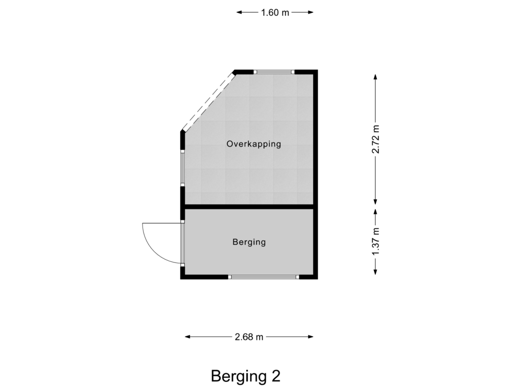 Bekijk plattegrond van Berging 2 van Kruislandsedijk 11