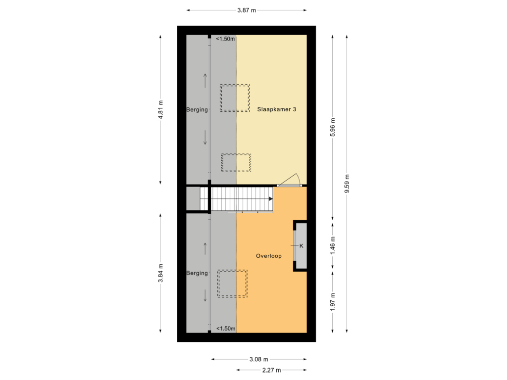 View floorplan of Tweede verdieping of Schildersloot 28