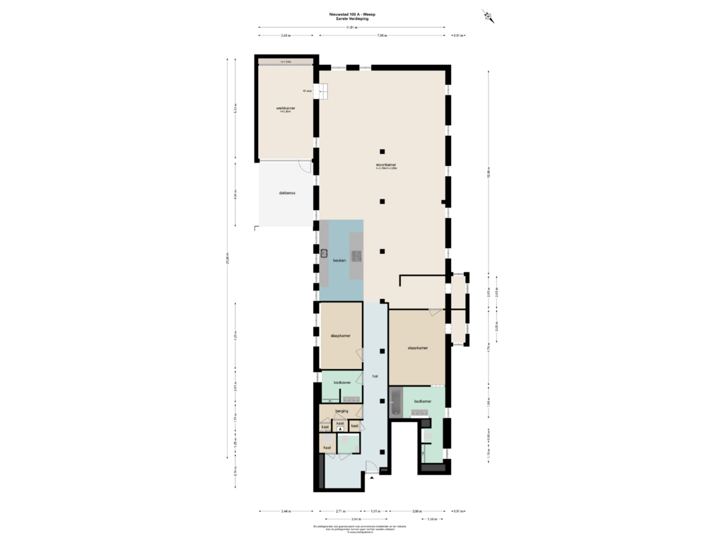 View floorplan of Eerste Verdieping of Nieuwstad 100-A