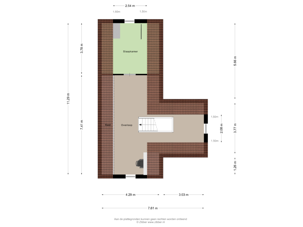 Bekijk plattegrond van Zolder van Eijkhovenstraat 3-A