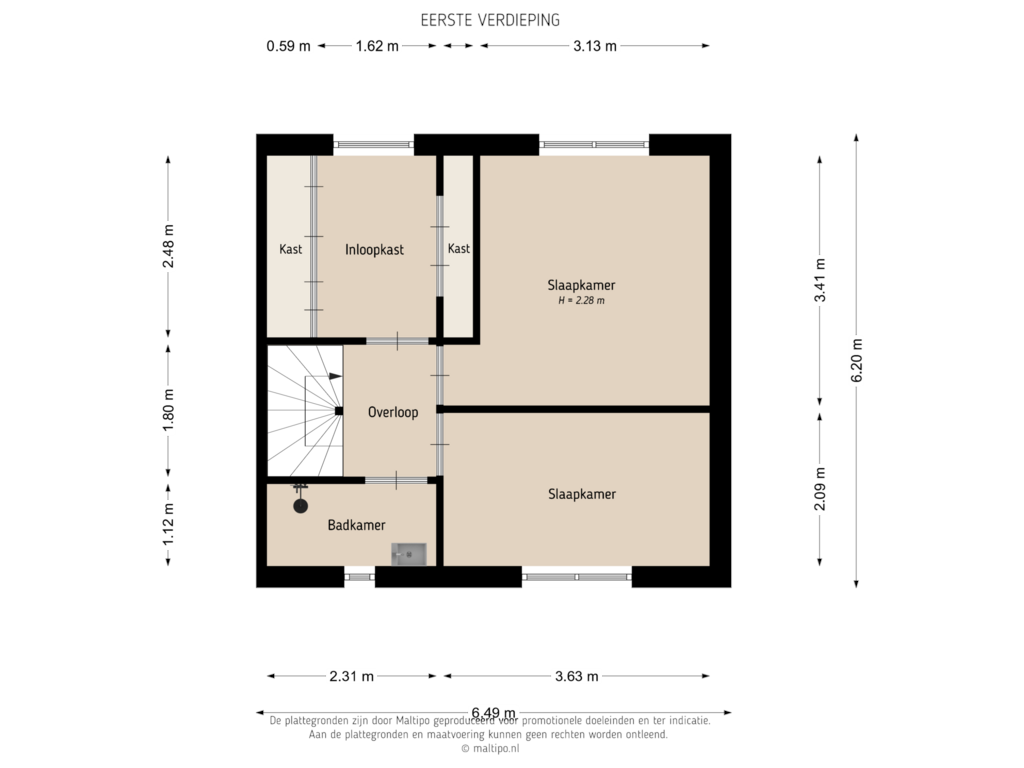 Bekijk plattegrond van Eerste verdieping van A. van Drielstraat 15