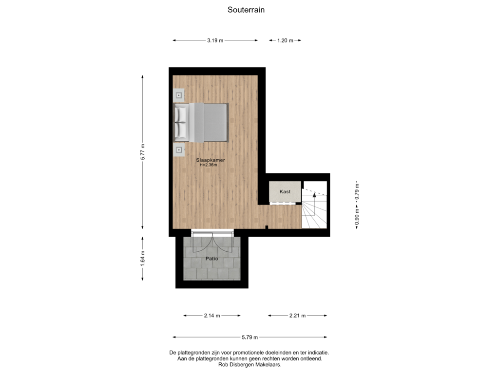 Bekijk plattegrond van Souterrain van Sandenburgstraat 17