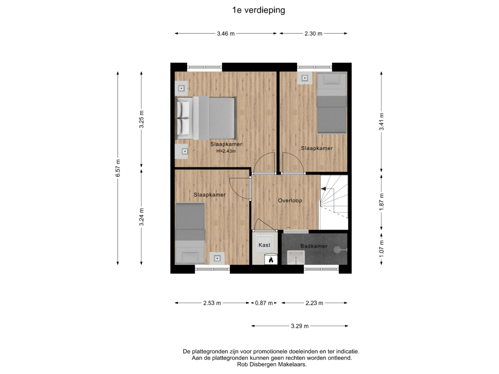 Bekijk plattegrond van 1e verdieping van Sandenburgstraat 17