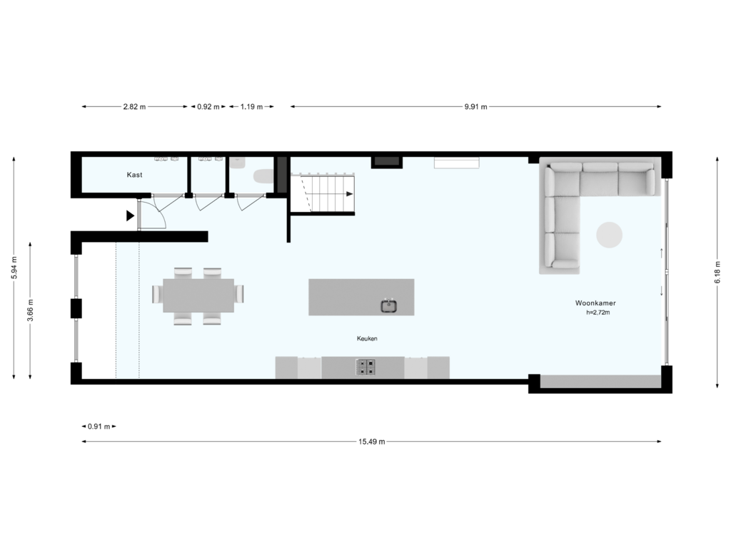 View floorplan of Souterrain of Willemsparkweg 12-O