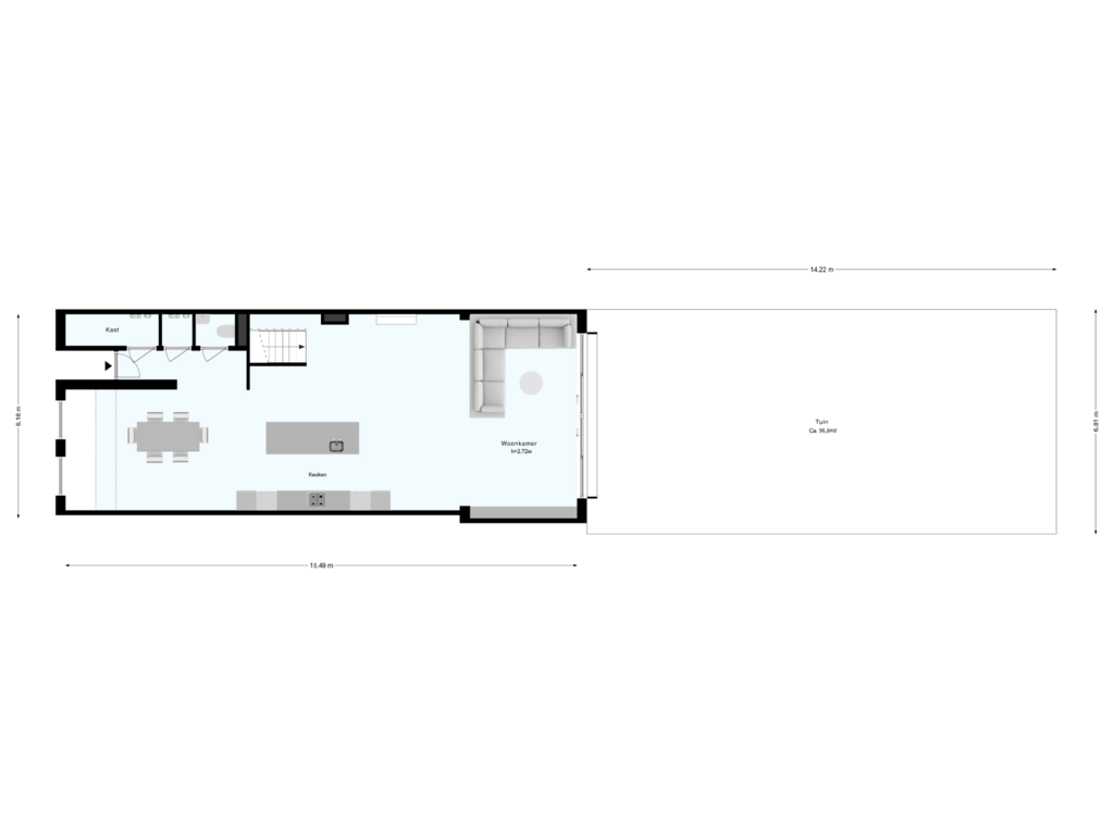 View floorplan of Perceeltekening of Willemsparkweg 12-O