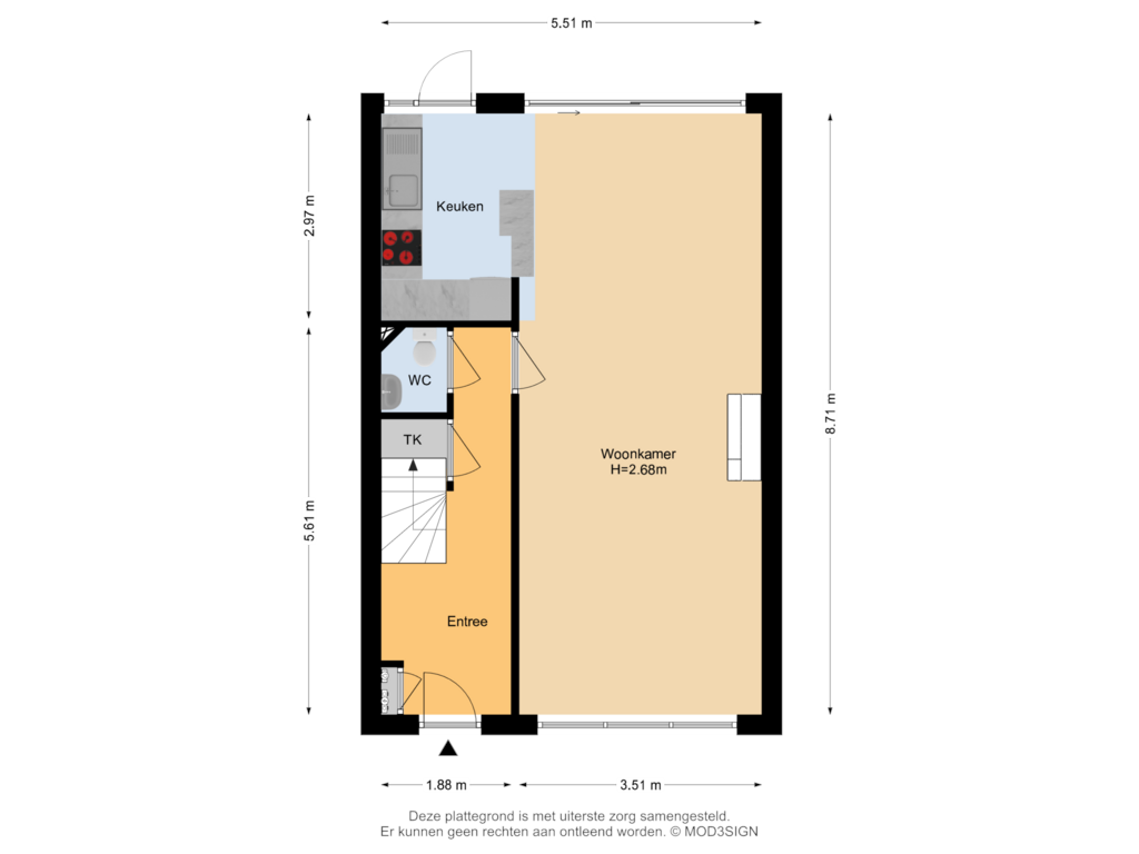 View floorplan of Begane Grond of Jan van Galenstraat 24