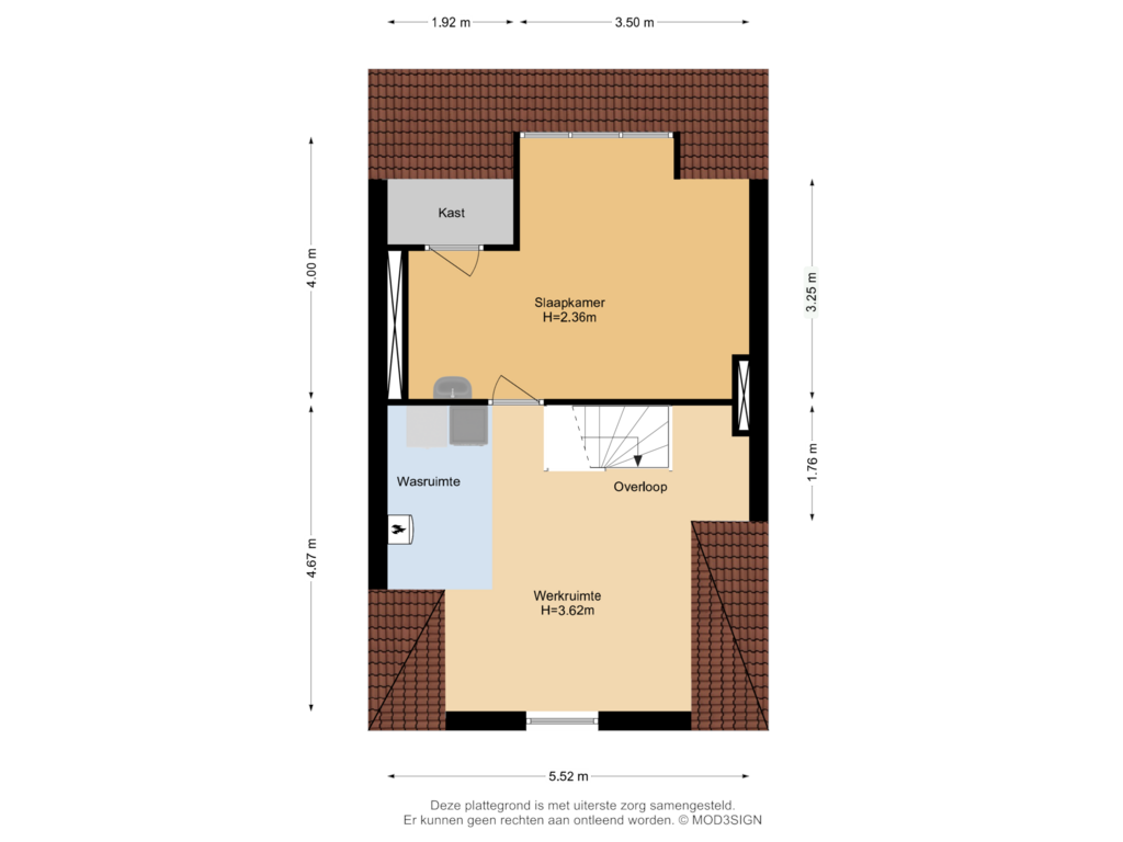 View floorplan of 2e Verdieping of Jan van Galenstraat 24