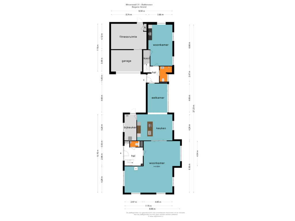 Bekijk plattegrond van Begane Grond van Weverswâl 31