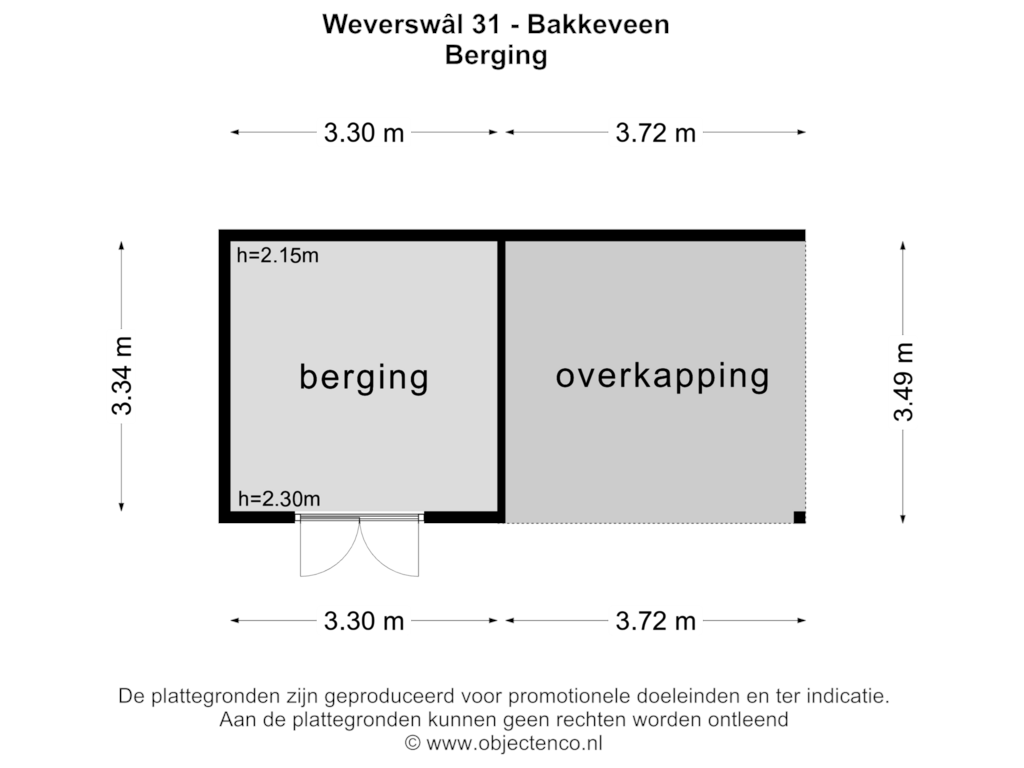 Bekijk plattegrond van Berging van Weverswâl 31