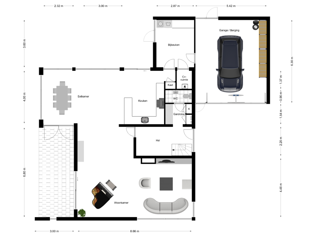 View floorplan of Gelijkvloers of Slinge 70