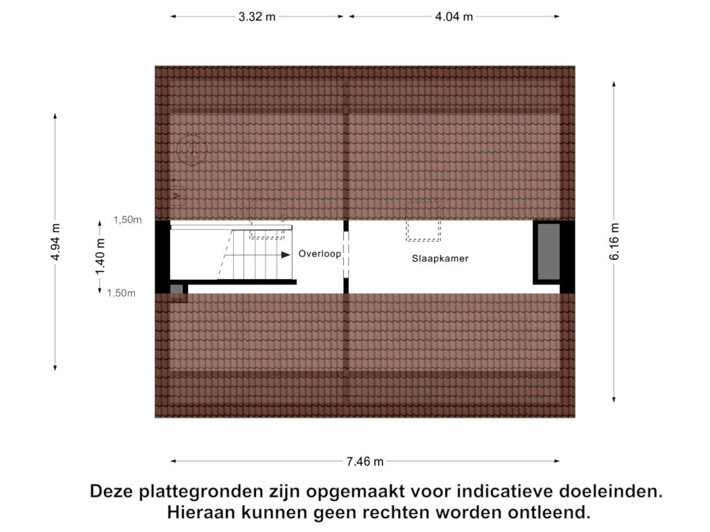 Bekijk plattegrond van Tweede Verdieping van Haarenseweg 4-A