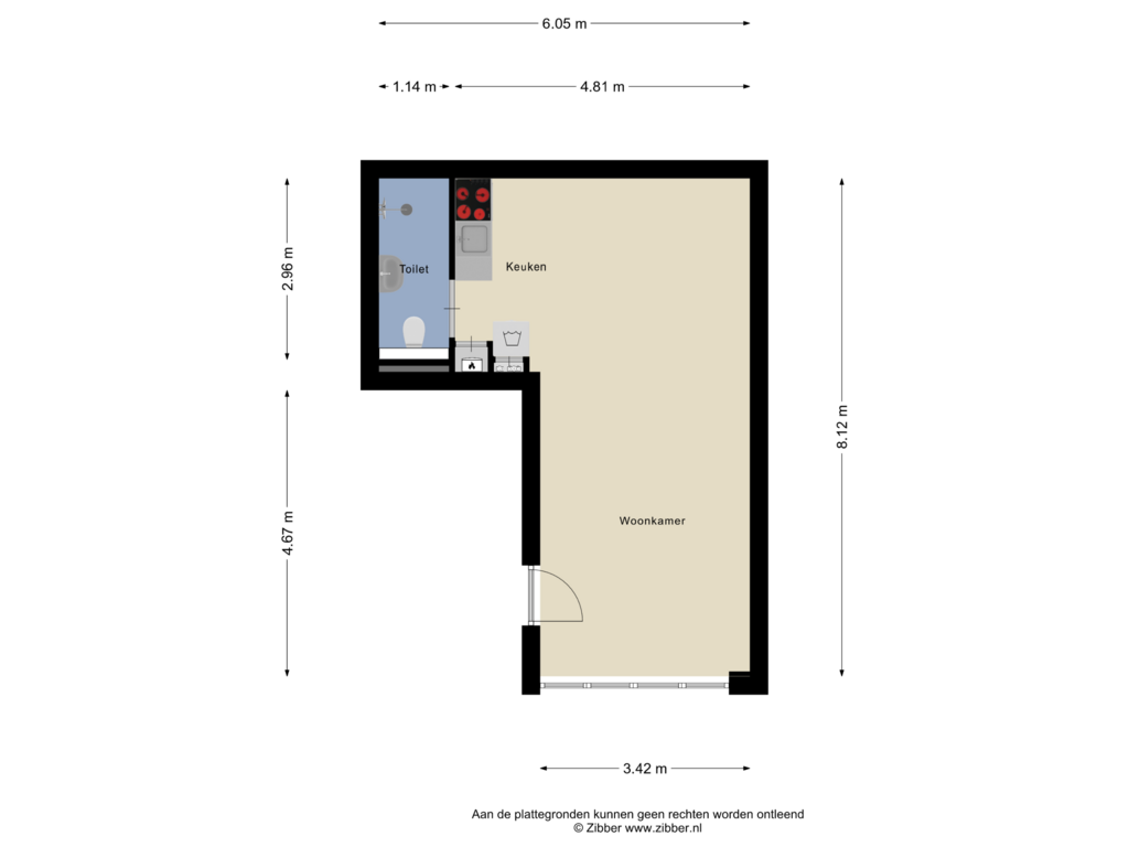 View floorplan of Appartement of Boomstraat 147