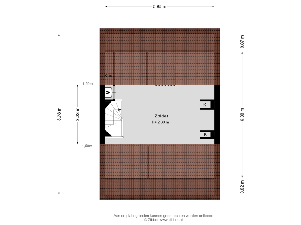 Bekijk plattegrond van Zolder van Joon 12