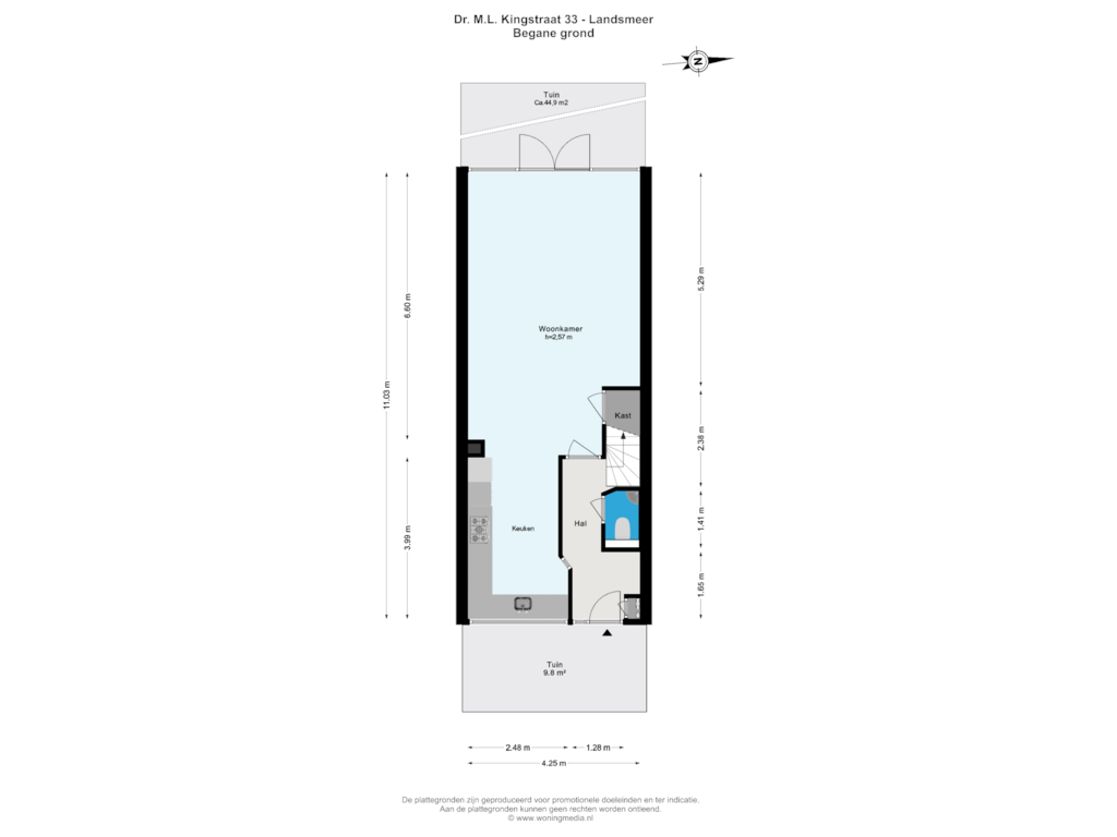 Bekijk plattegrond van Begane grond van Dr. M.L. Kingstraat 33