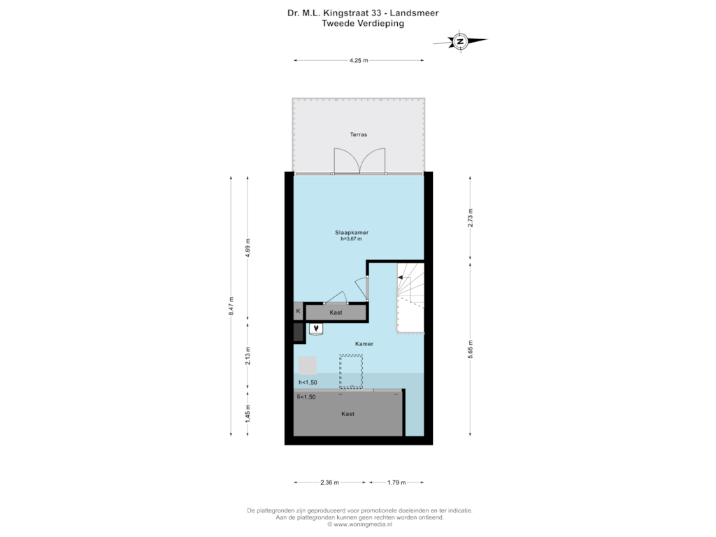 Bekijk plattegrond van Tweede verdieping van Dr. M.L. Kingstraat 33