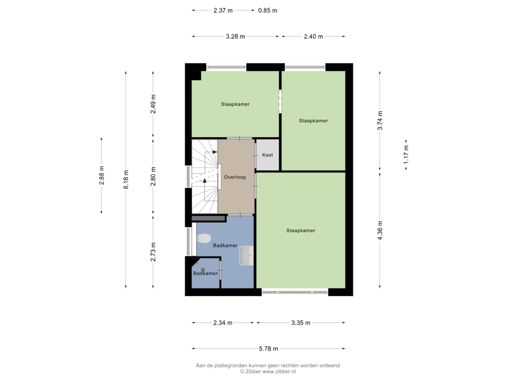 View floorplan of Tweede verdieping of Zenegroen 2