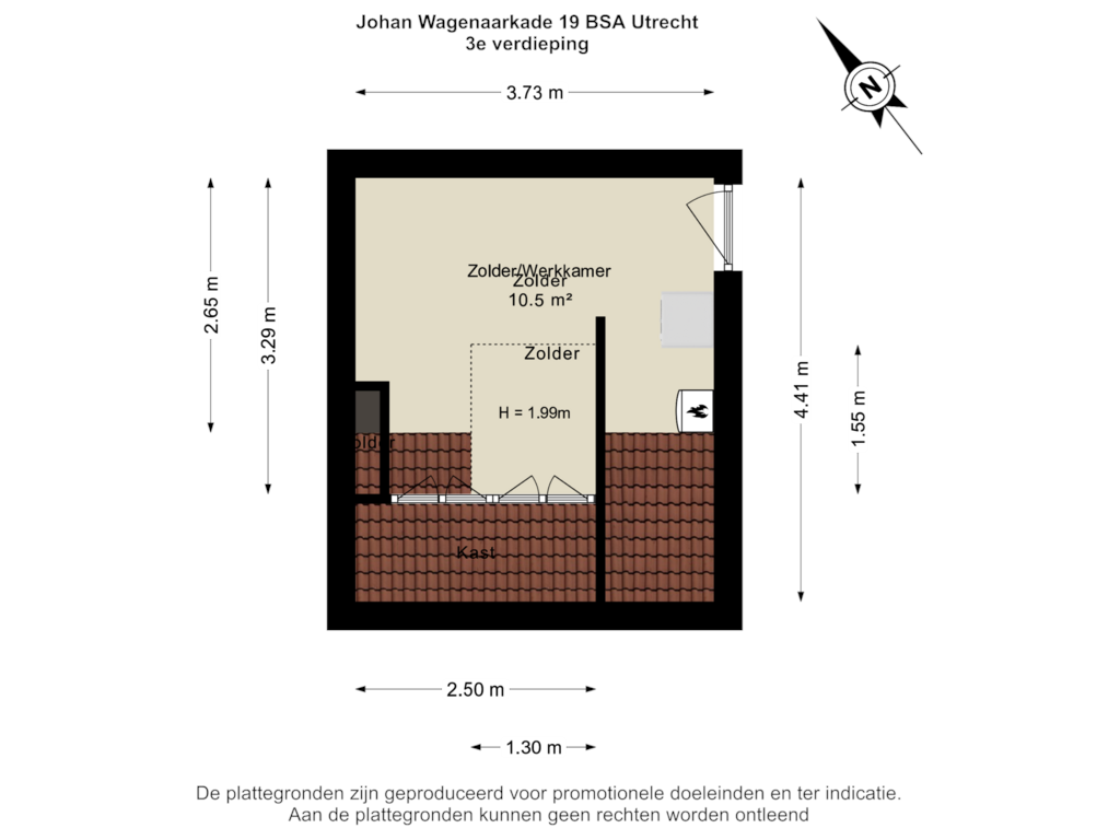 Bekijk plattegrond van 3e verdieping van Johan Wagenaarkade 19-BSA