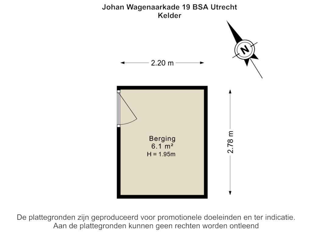 Bekijk plattegrond van Kelder van Johan Wagenaarkade 19-BSA