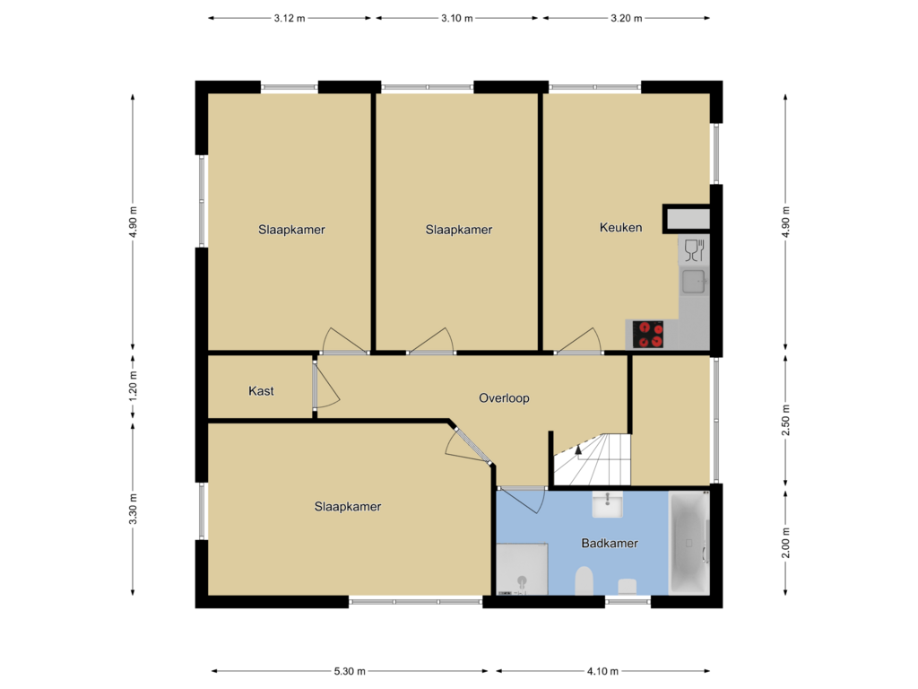 Bekijk plattegrond van 1e verdieping van Fahrenheitstraat 24