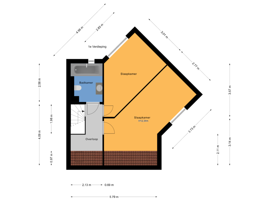 Bekijk plattegrond van 1e Verdieping van Q.A. Nederpelstraat 180