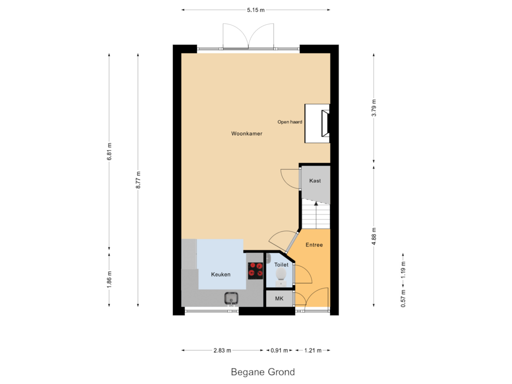 Bekijk plattegrond van Begane Grond van Kreekstraat 9