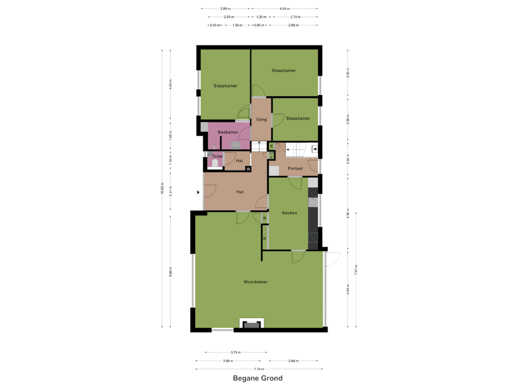 View floorplan of Begane Grond of Graaf Wolff Metternichlaan 12