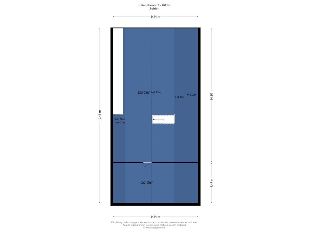 Bekijk plattegrond van Zolder van Julianaboom 2