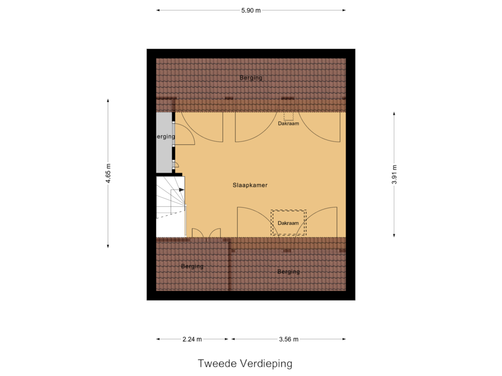 Bekijk plattegrond van Tweede Verdieping van Keurhove 62