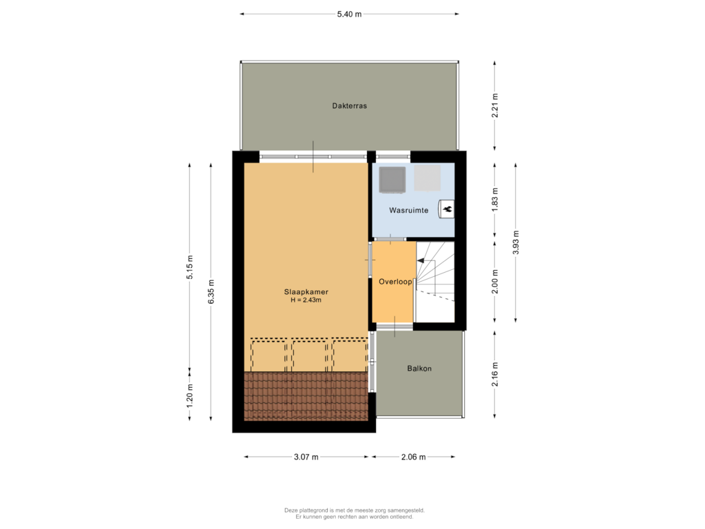 Bekijk plattegrond van Tweede verdieping van Rosa Spierstraat 15