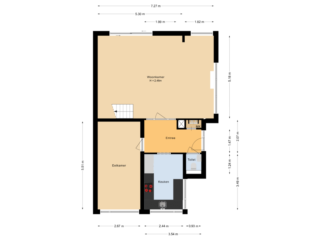 Bekijk plattegrond van Begane grond van Fugaplantsoen 40