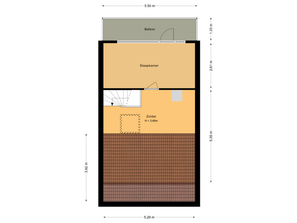 Bekijk plattegrond van Tweede verdieping van Fugaplantsoen 40