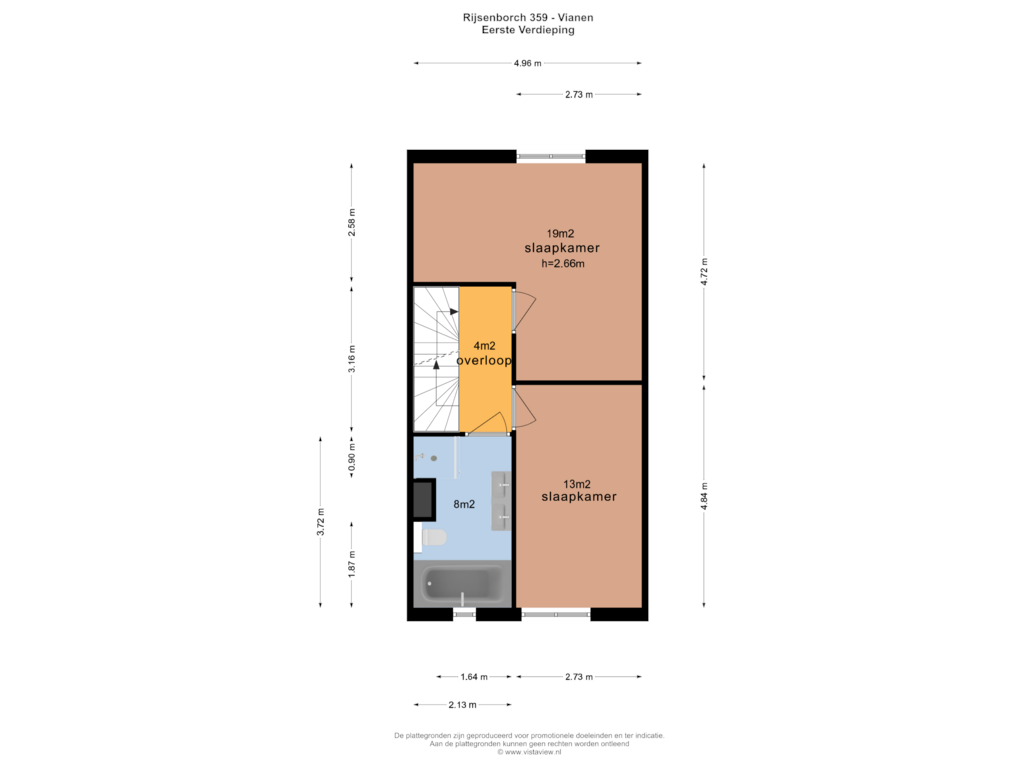 View floorplan of EERSTE VERDIEPING of Rijsenborch 359