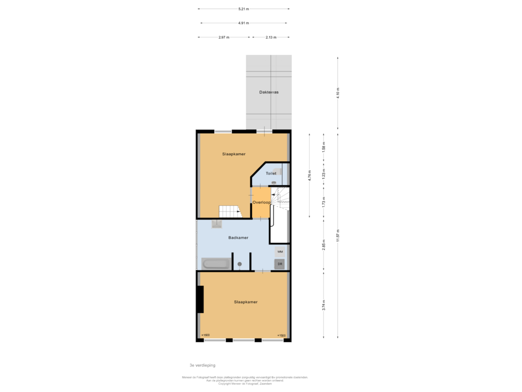 Bekijk plattegrond van 3e verdieping van Leliegracht 12-1