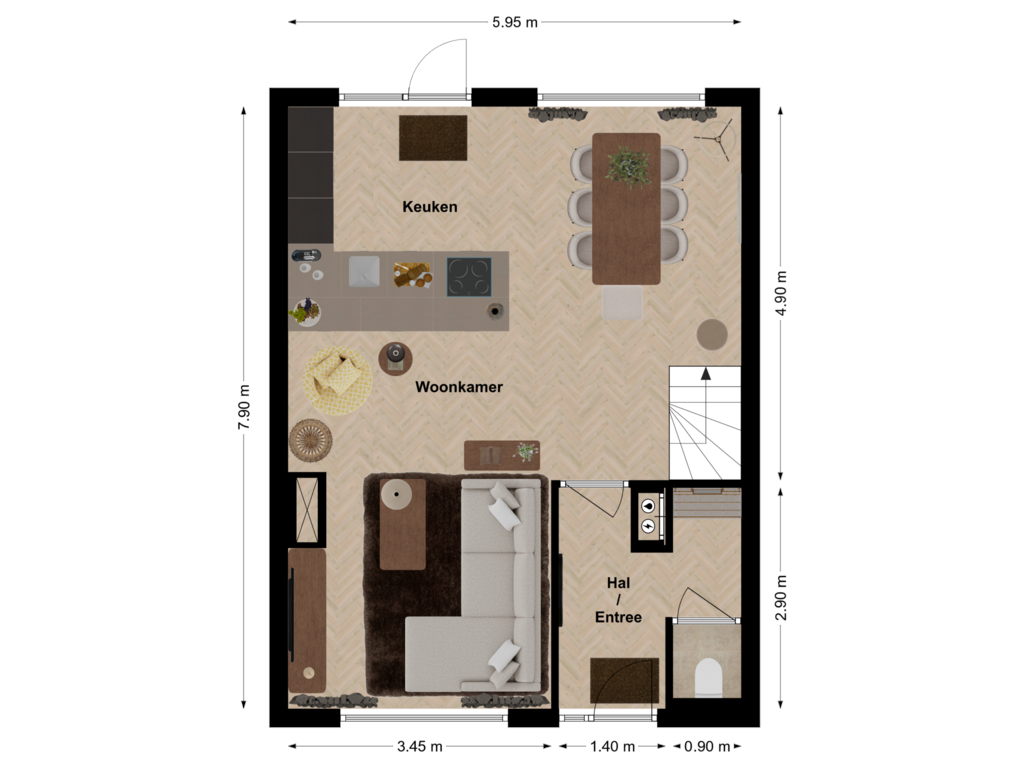 Bekijk plattegrond van First floor van Kerkstraat 17