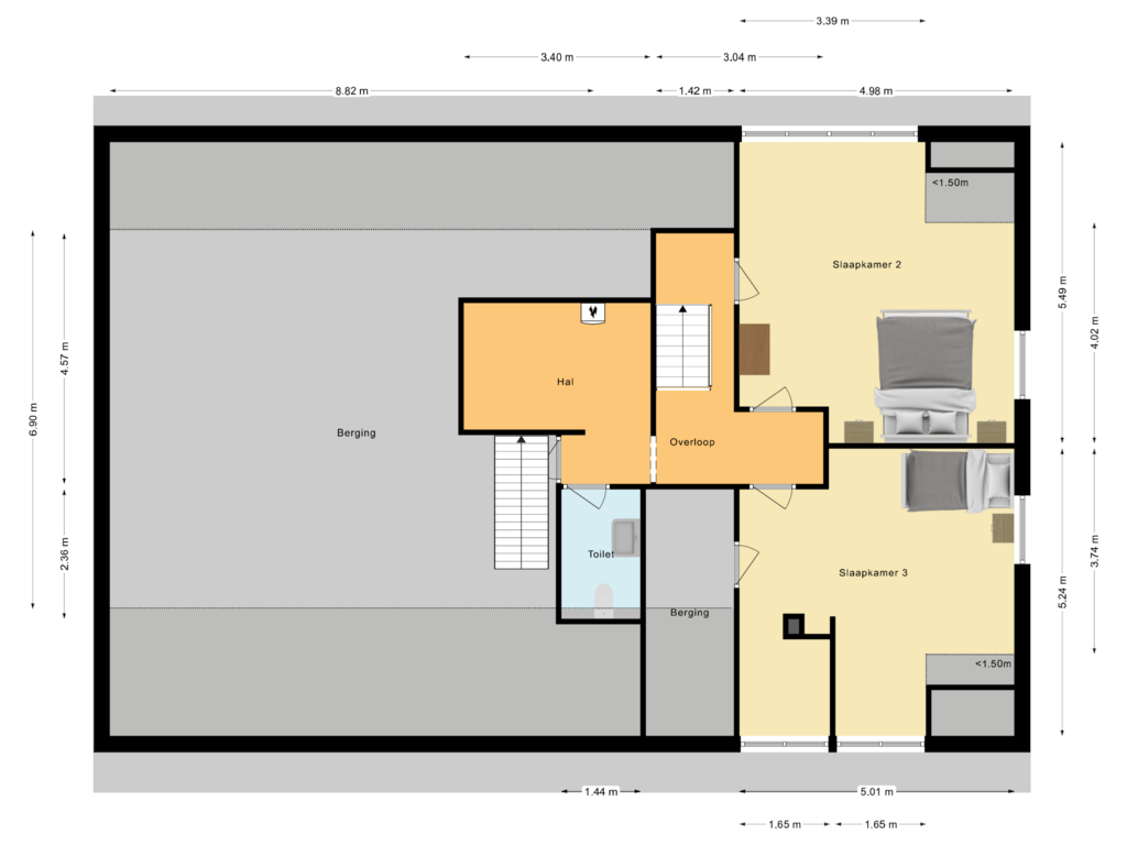 Bekijk plattegrond van Eerste verdieping van Krakenburgsestraat 1