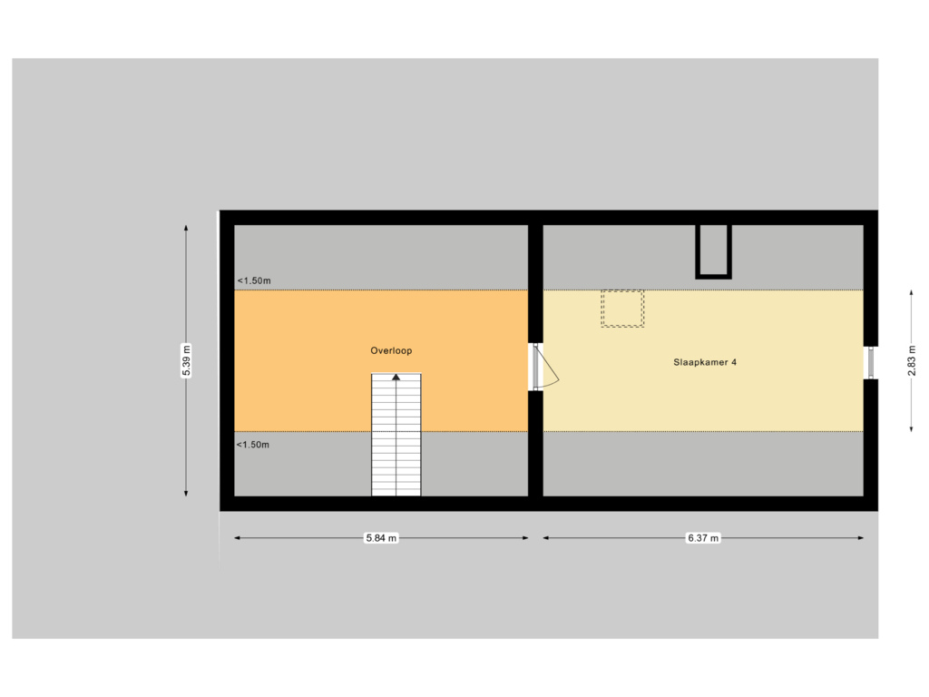 Bekijk plattegrond van Tweede verdieping van Krakenburgsestraat 1