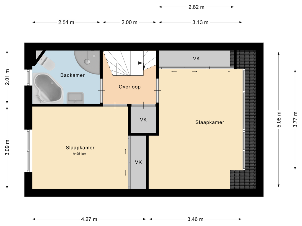 Bekijk plattegrond van 1e Verdieping van Barbaragang 19