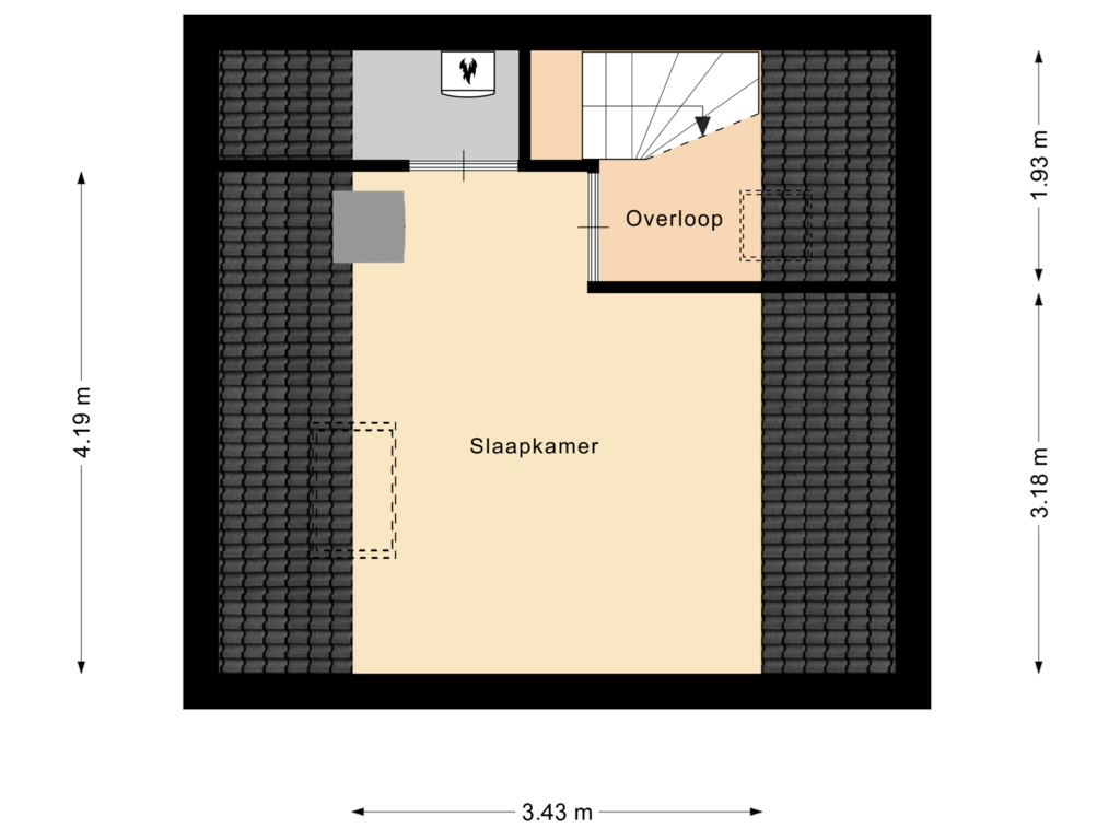 Bekijk plattegrond van 2e Verdieping van Barbaragang 19