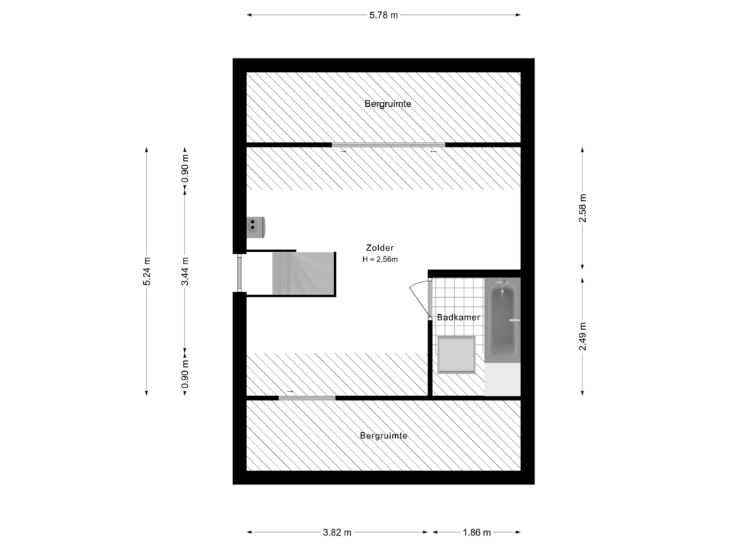 View floorplan of 2e Verdieping of Vuurdoornweg 75