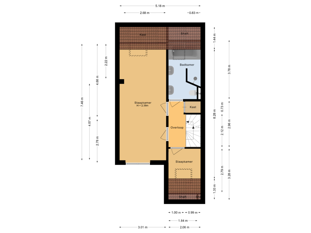 Bekijk plattegrond van Eerste verdieping van Bredholm 14