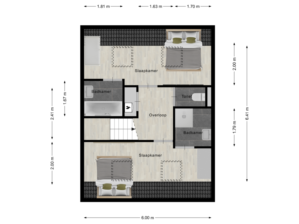 View floorplan of 1e Verdieping of Baanstpoldersedijk 4-507